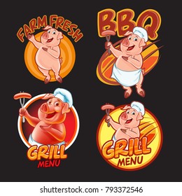 pig label and badge