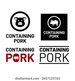 Diseños de etiquetas de cerdo con contenido de cerdo mensaje