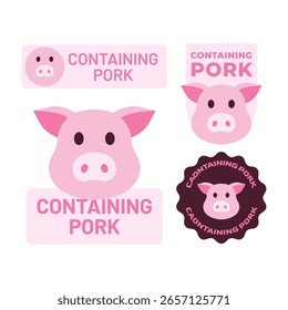 Pig label designs with pork content message