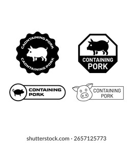 Pig label designs with pork content message