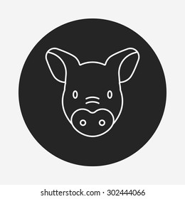 pig line icon