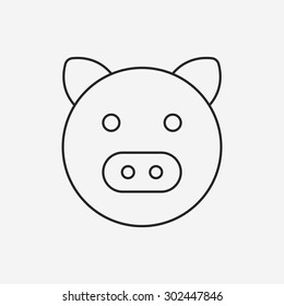 pig line icon