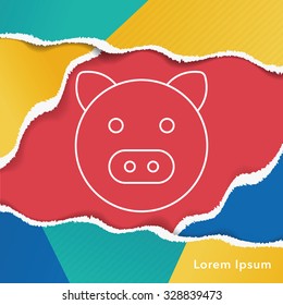 pig line icon