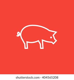 Pig line icon.