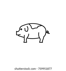 Pig line icon on white background