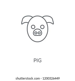 Pig linear icon. Pig concept stroke symbol design. Thin graphic elements vector illustration, outline pattern on a white background, eps 10.