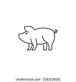 Schweinefleischsymbol auf weißem Hintergrund