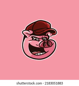 Pig logo characters. Vector illustration
