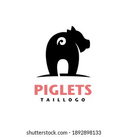 Pig Logo Cute Piglets Tail Symbol 