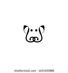 Pig logo design. pig animal vector. line style. perfect for animal design