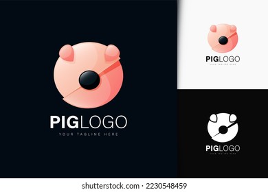 Pig logo design with gradient