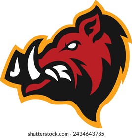 Pig logo Design. Pig Icon, Brave Pig Face vector template. Pig Head design for Logo, Poke hotel icon, Sport Team logo design, Vector Template Illustration. Mascot Brave Animal Logo design for graphic