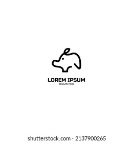 Diseño de logotipo de cerdo sencillo para su proyecto