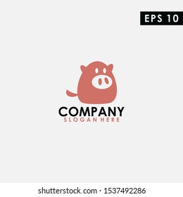 Pig Logo Design. Pig Logo Template. Modern Design. Flat Logo. Vector Illustration