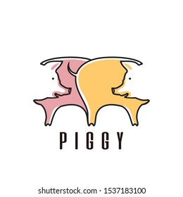 Pig logo design template stock vector