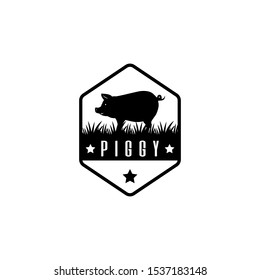 Pig logo design template stock vector