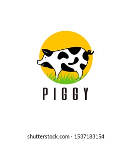 Pig logo design template stock vector