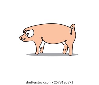 pig logo design vector illustration. pig piglet Logo mascot and icon or cartoon template vector stock illustration