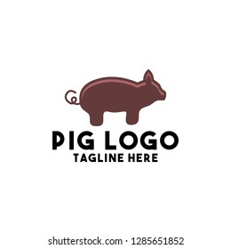 pig logo design vector with pink animal design vector modern
