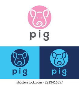 pig logo design vector template,