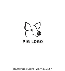 Pig logo design vector template