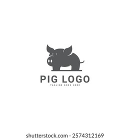 Pig logo design vector template