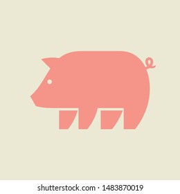 Pig logo. Icon design. Template elements