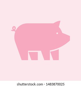 Pig logo. Icon design. Template elements