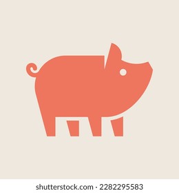 Pig Logo. Icon design. Template elements