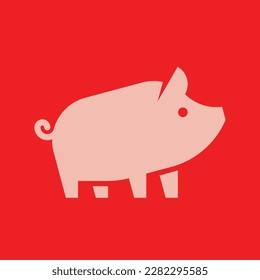 Pig Logo. Icon design. Template elements