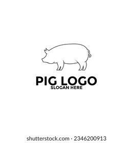 Símbolo de diseño de iconos de logotipo,diseño de logotipo de la línea de cerdo