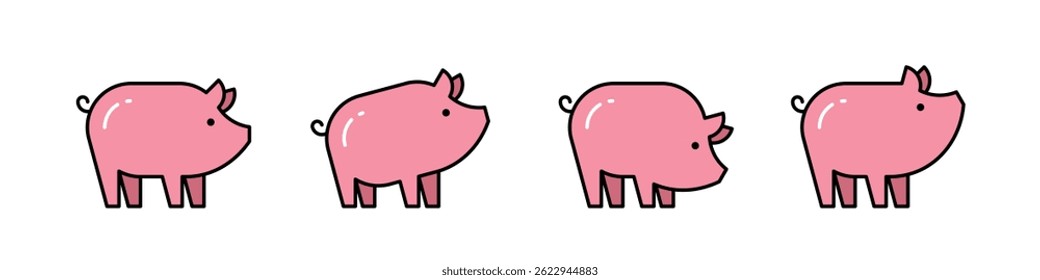 Logotipo del cerdo. Diseño de iconos. Elementos de Plantilla