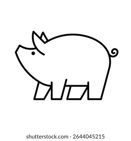 Schwein-Logo. Symboldesign. Vorlagenelemente