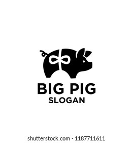 pig logo icon design vector