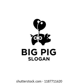 pig logo icon design vector