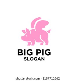 pig logo icon design vector