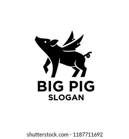 pig logo icon design vector