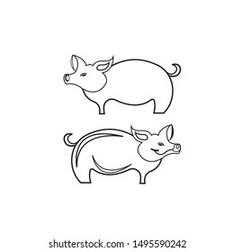 pig logo icon design vector
