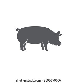 Pig logo icon. Pig silhouette. Pig pictogram icon vector. Vector illustration of pig silhouette. pork vector icon. Vector illustration