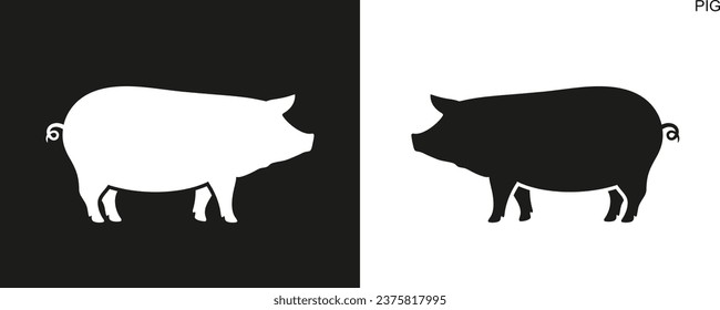 Pig logo. Isolated pig on white background