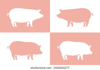 Pig logo. Isolated pig on white background
