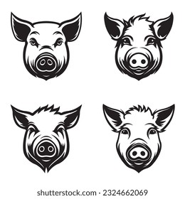 Pig-Logo-Set - Premium-Design-Kollektion - Vektorgrafik