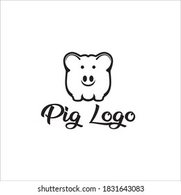 pig logo silhouette icon vector