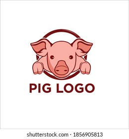 pig logo silhouette icon vector