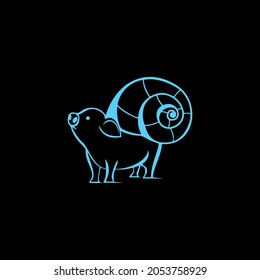 pig logo simple clean and elegance