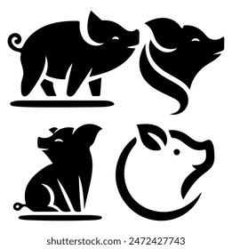 Pig Logo: Swine Symbol, Farm Branding, Flat Vector Design