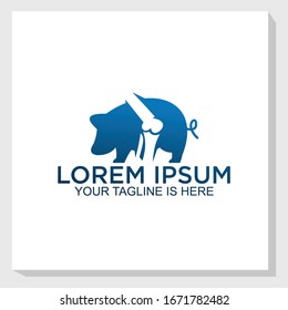 pig logo template design vector, animal logo vector