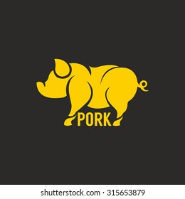 pig logo template vector design