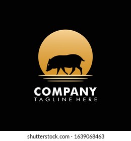 Pig logo vector design template