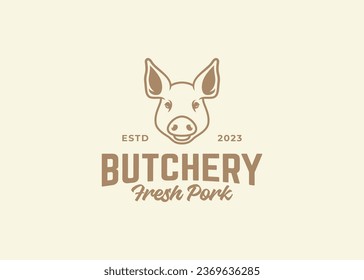 ilustración de icono del vector de logotipo de cerdo